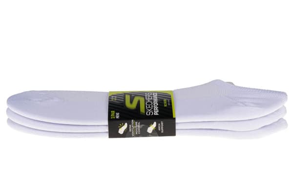 Skechers 3pk No Show Stretch Socks S101715-WHT, Man, Strumpor, Vit