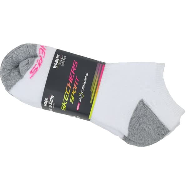 Skechers 6pk No Show Socks S108263-WHT, Kvinna, Strumpor, Vit White 36-40