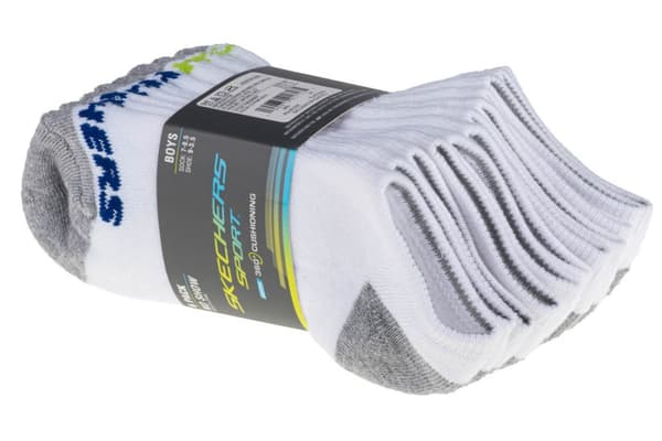 Skechers Boys 6pk No Show Socks S108264-WHT, för Pojke, Strumpor, Vit