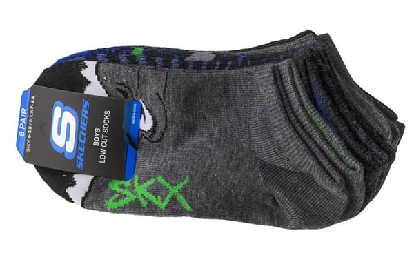 Skechers Boys 6pk Low Cut Dinos S111627-AST, för Pojke, Strumpor, Flerfärgad Multicolour 31-34