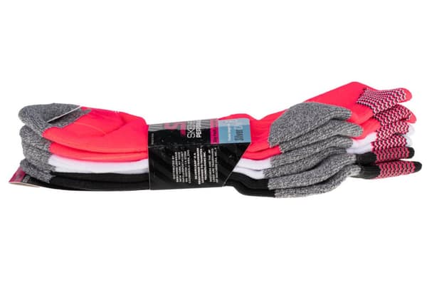 Skechers 3pk Womens 1/2 Terry QTR Crew S114657-PKBK, Kvinde, Sokker, Flerfarvet