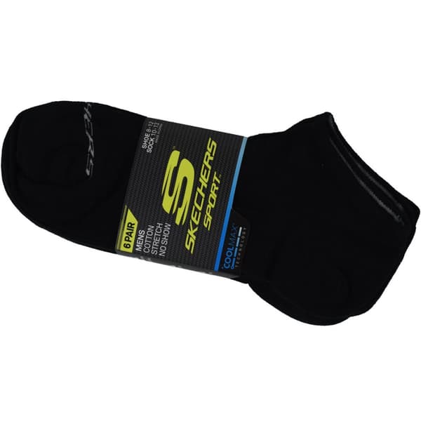 Skechers 6pk Terry No Show S115055-BLK, Man, Strumpor, Svart Black 41-46