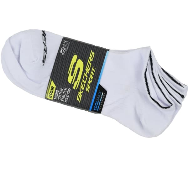 Skechers 6pk Terry No Show S115055-WHT, Man, Strumpor, Vit White 41-46