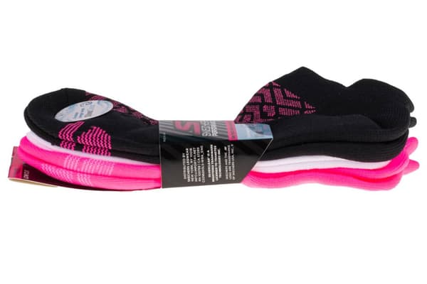 Skechers 3pk Womens 1/2 Terry Low Cut Socks S115103-BKPK, Kvinde, Sokker, Flerfarvet