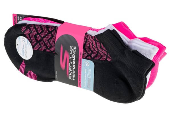 Skechers 3pk Womens 1/2 Terry Low Cut Socks S115103-BKPK, Kvinde, Sokker, Flerfarvet Multicolour 36-40