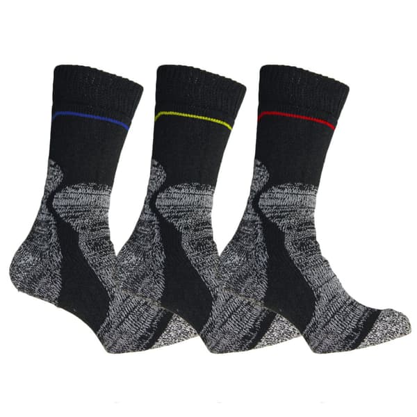 Simply Essentials Mens Heavy Duty Fusion Power Work Socks (Pack Of 3) Black UK 6-11