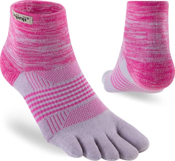 INJINJI WOMENS TRAIL MIDWEIGHT CREW MID Grey/Pink, tåstrumpor vandring