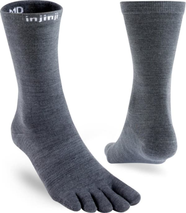 INJINJI LINER CREW NUWOOL Grey, linersockar, tåstrumpor liner