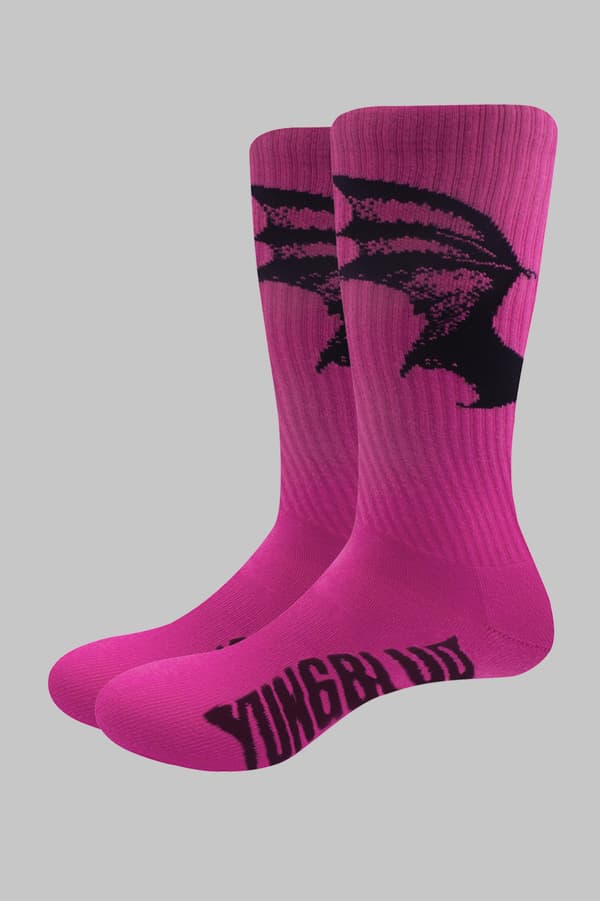 Yungblud Socks Life on Mars Tour Official Unisex Pink Ankle (UK SIZE 7 - 11) UK Size 7-11