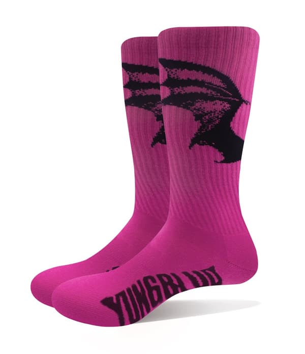 Yungblud Socks Life on Mars Tour Official Unisex Pink Ankle (UK SIZE 7 - 11) UK Size 7-11