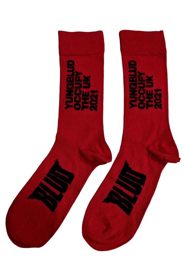 Yungblud Socks Occupy The UK Official Unisex Red Ankle (UK SIZE 7 - 11) UK Size 7-11
