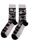 Miniatyrbild 2 av 4: CBGB Socks Omfug Logos Striped Official Unisex Black Ankle (UK SIZE 7 - 11) UK Size 7-11
