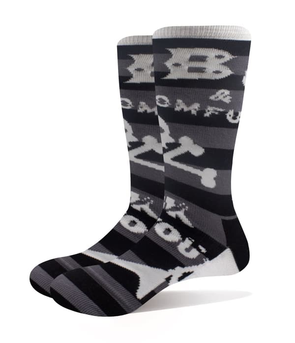 CBGB Socks Omfug Logos Striped Official Unisex Black Ankle (UK SIZE 7 - 11) UK Size 7-11