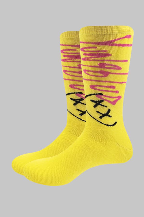 Yungblud Socks VIP Logo Official Unisex Yellow Ankle (UK SIZE 7 - 11) UK Size 7-11