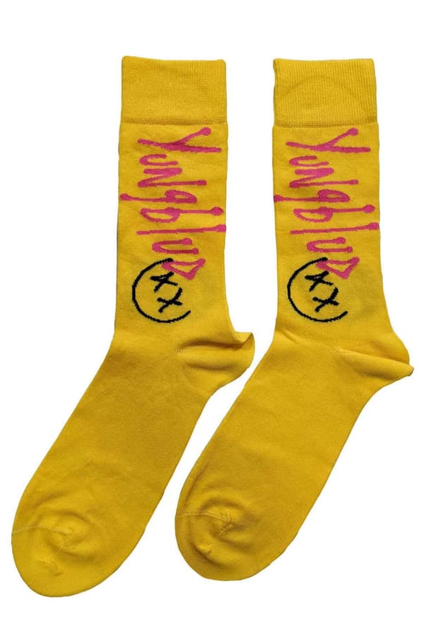 Yungblud Socks VIP Logo Official Unisex Yellow Ankle (UK SIZE 7 - 11) UK Size 7-11