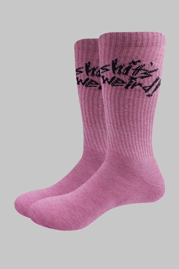 Yungblud Socks Weird! Logo Official Unisex Pink Ankle (UK SIZE 7 - 11) UK Size 7-11