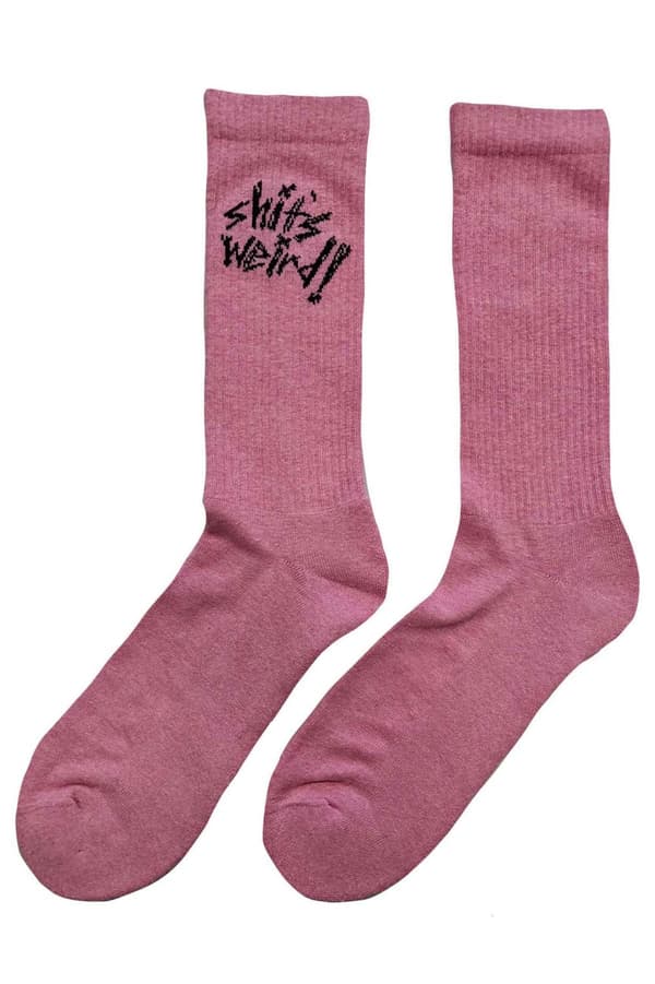 Yungblud Socks Weird! Logo Official Unisex Pink Ankle (UK SIZE 7 - 11) UK Size 7-11