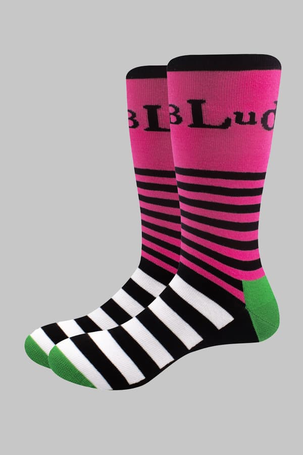 Yungblud Socks Logo and Stripes Official Unisex Black Ankle (UK SIZE 7 - 11) UK Size 7-11