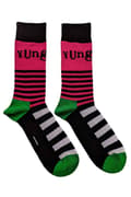 Miniatyrbild 2 av 4: Yungblud Socks Logo and Stripes Official Unisex Black Ankle (UK SIZE 7 - 11) UK Size 7-11