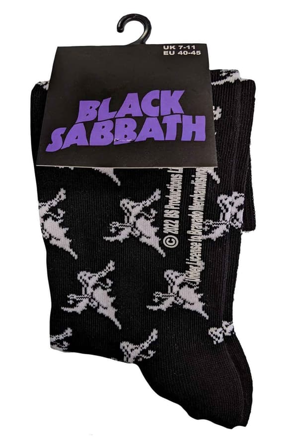Black Sabbath Socks Demon Pattern Official Unisex Black Ankle (UK SIZE 7 - 11) UK Size 7-11