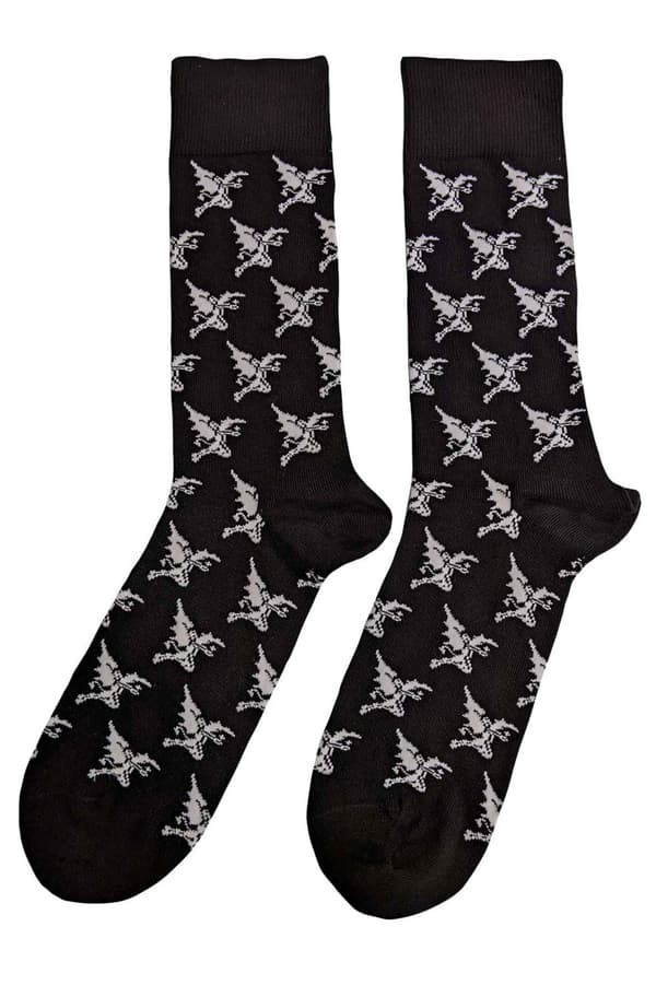 Black Sabbath Socks Demon Pattern Official Unisex Black Ankle (UK SIZE 7 - 11) UK Size 7-11