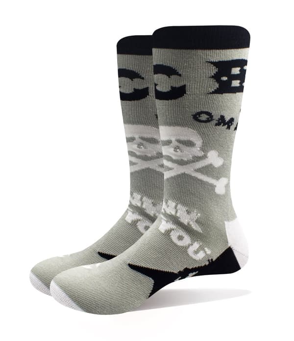 CBGB Socks Omfug Logos Official Unisex Grey Ankle (UK SIZE 7 - 11) UK Size 7-11