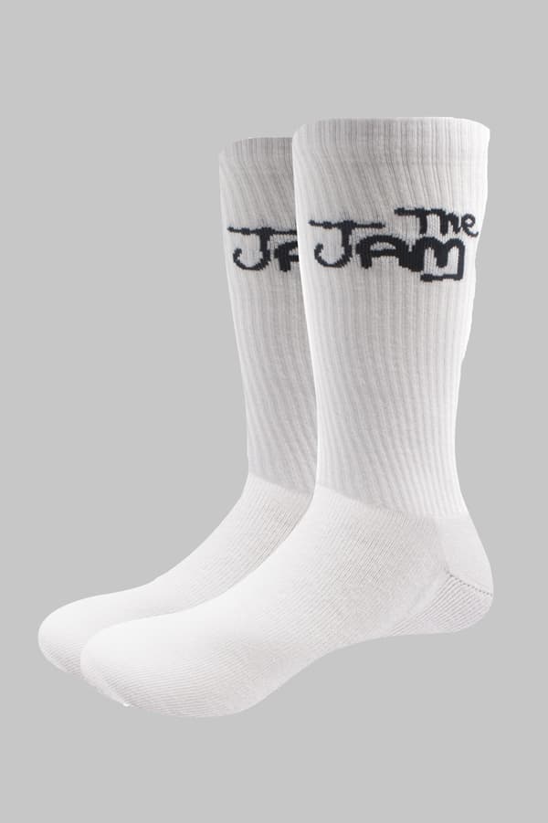 The Jam Socks Classic Band Logo Official Unisex White Ankle (UK SIZE 7 - 11) UK Size 7-11