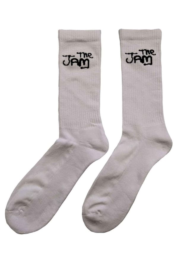 The Jam Socks Classic Band Logo Official Unisex White Ankle (UK SIZE 7 - 11) UK Size 7-11