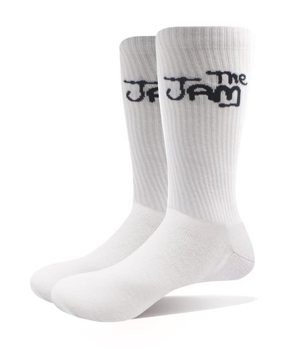 The Jam Socks Classic Band Logo Official Unisex White Ankle (UK SIZE 7 - 11) UK Size 7-11