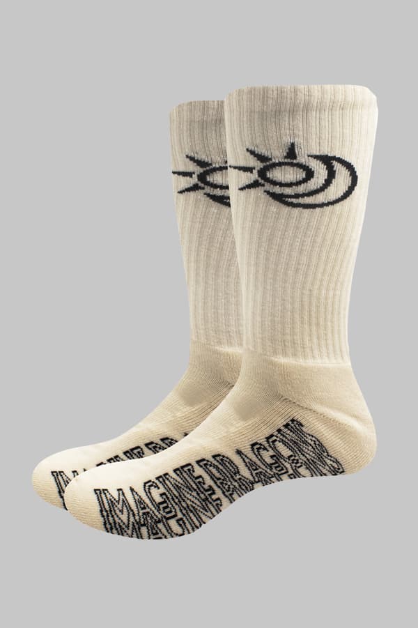 Imagine Dragons Socks Follow You Official Unisex White Ankle (UK SIZE 7-11) UK Size 7-11
