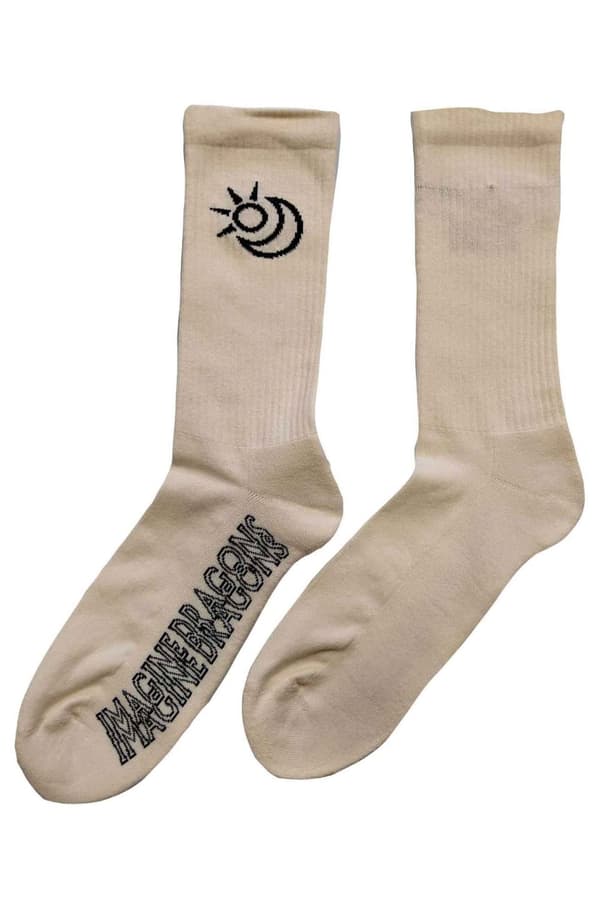 Imagine Dragons Socks Follow You Official Unisex White Ankle (UK SIZE 7-11) UK Size 7-11