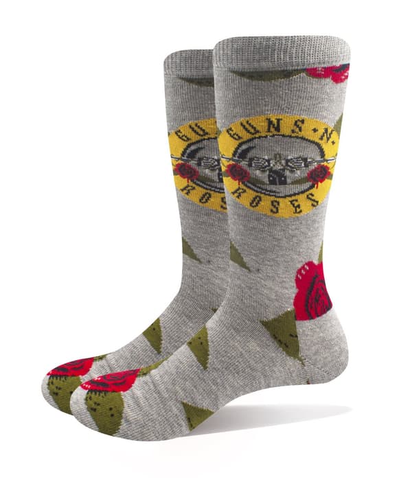 Guns N' Roses Socks Bullet Roses Official Unisex Grey Ankle (UK SIZE 7 - 11) UK Size 7-11