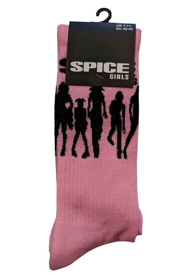 The Spice Girls Socks Silhouette Official Unisex Pink Ankle (UK SIZE 7 - 11) UK Size 7-11