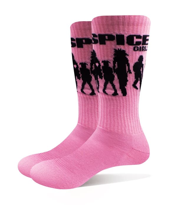 The Spice Girls Socks Silhouette Official Unisex Pink Ankle (UK SIZE 7 - 11) UK Size 7-11