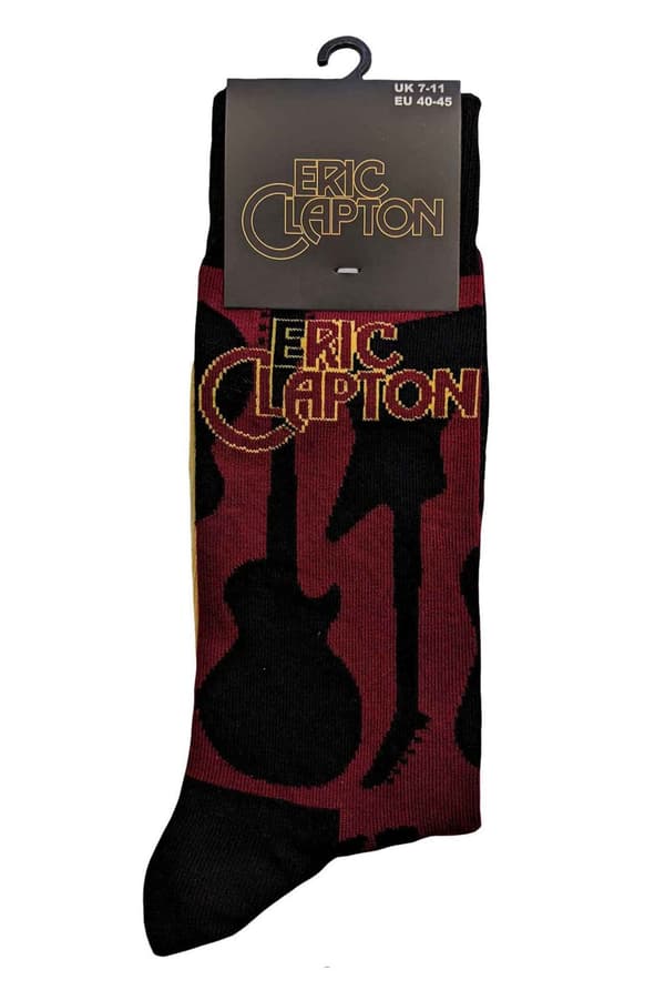 Eric Clapton Socks Guitars Official Unisex Red Ankle (UK SIZE 7 - 11) UK Size 7-11