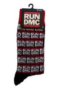 Miniatyrbild 3 av 4: Run DMC Socks All Over Logo Official Unisex Black Ankle (UK SIZE 7 - 11) UK Size 7-11