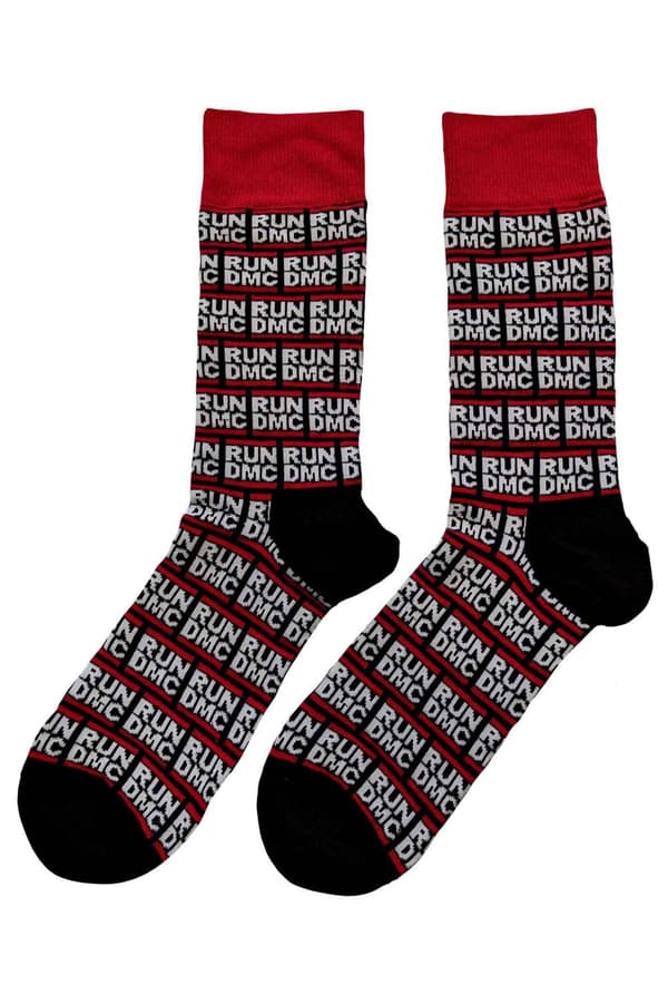 Run DMC Socks All Over Logo Official Unisex Black Ankle (UK SIZE 7 - 11) UK Size 7-11