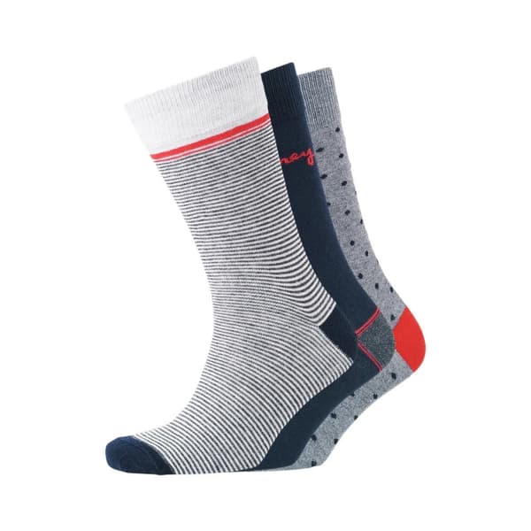 Money Mens Dotted Socks (Pack of 3) Light Grey/Night Sky One Size