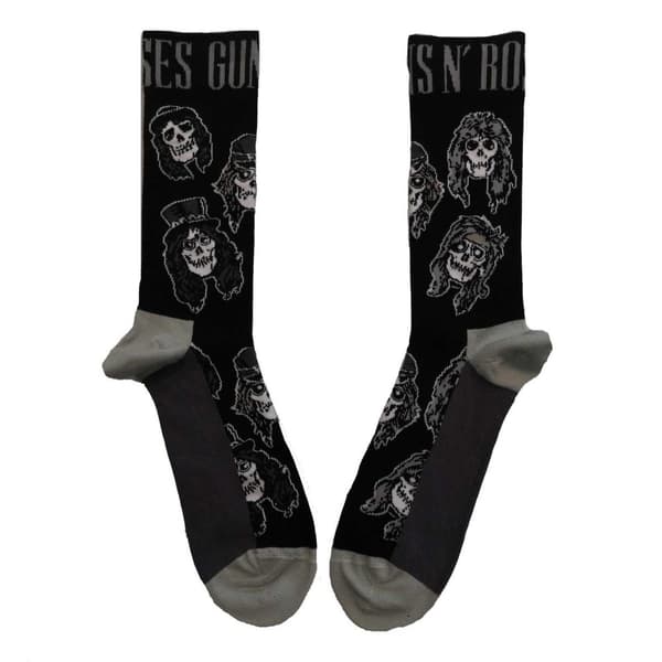 Guns N Roses Unisex Adult Skull Socks Black/Grey 7 UK-11 UK