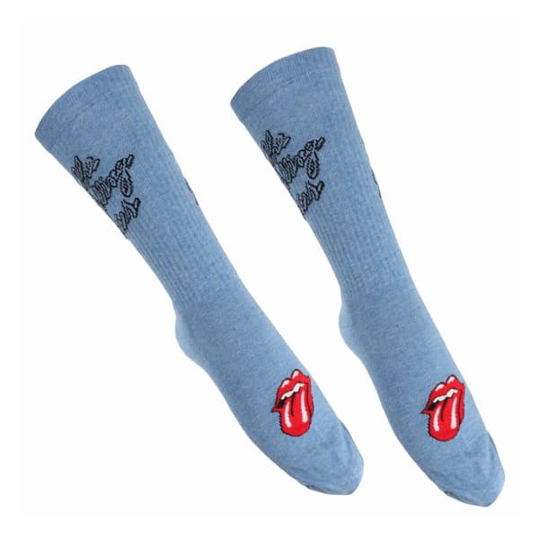The Rolling Stones Unisex voksen sokker med skriftlogo for voksne Blue 7 UK-11 UK