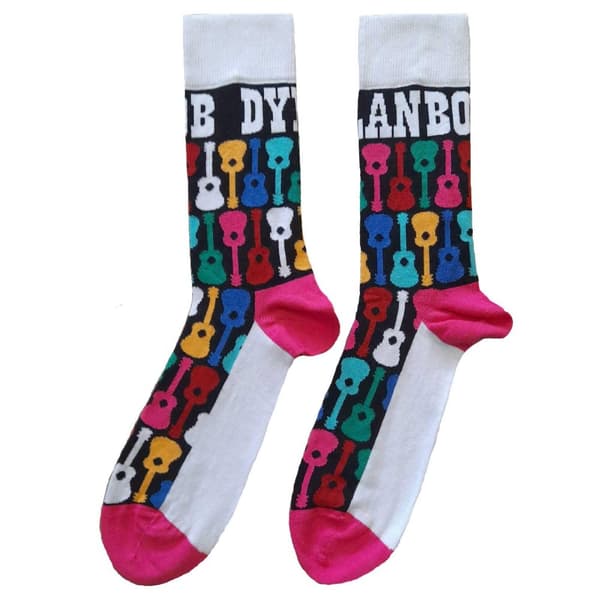 Bob Dylan Unisex Guitar ankelsokker til voksne Black/White/Pink 7 UK-11 UK