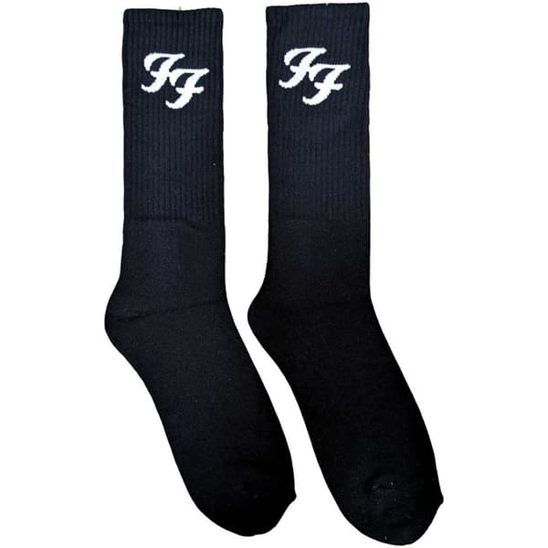 Foo Fighters Unisex Socks: White FF (Ex-Tour)