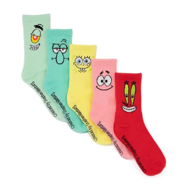 SpongeBob SquarePants Unisex-voksenstrømper til voksne (pakke med 5 stk.)