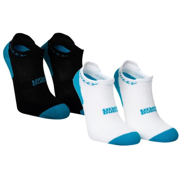 Hilly Mens Active Socklets (Pack of 2) White/Black/Peacock 3 UK-5.5 UK