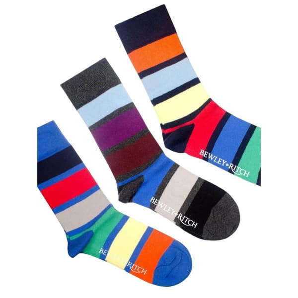 Bewley & Ritch Mens Yarker Socks (Pack of 3) Multicoloured 6 UK-11 UK