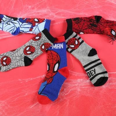 Spiderman 5 par barne​sokker størrelse 19-22 avengers sokker