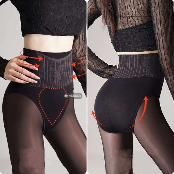 INF Dam Leggings Termiska Strumpbyxor fodrade Tights Höftlyft Winter Warm Tight Svart
