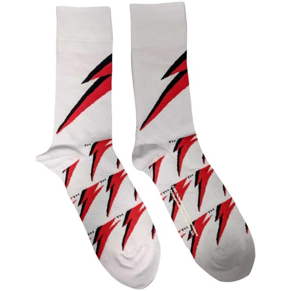 David Bowie Unisex Adult Flash Socks White/Red/Black 7 UK-11 UK
