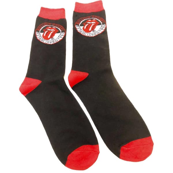 The Rolling Stones Unisex Adult Established 1962 Socks Black/Red 7 UK-11 UK