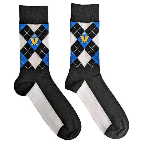 Madness Ankle Socks Crown Blue Diamond Official Mens Black (UK SIZE 7 - 11) UK Size 7-11